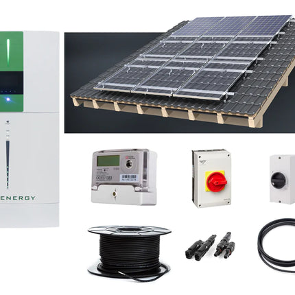 Complete On or Off Grid kit: 10 panel 4.4kw solar & 10.24kwh battery storage with choice of panels