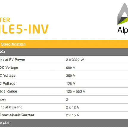 Alpha ESS SMILE5 5000W Single Phase Hybrid inverter &amp; battery charge controller IP65 - Solar chargex