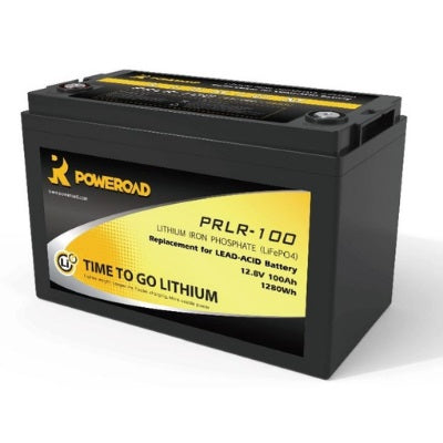 Powerroad 100ah Lithium Leisure Battery - Solar chargex